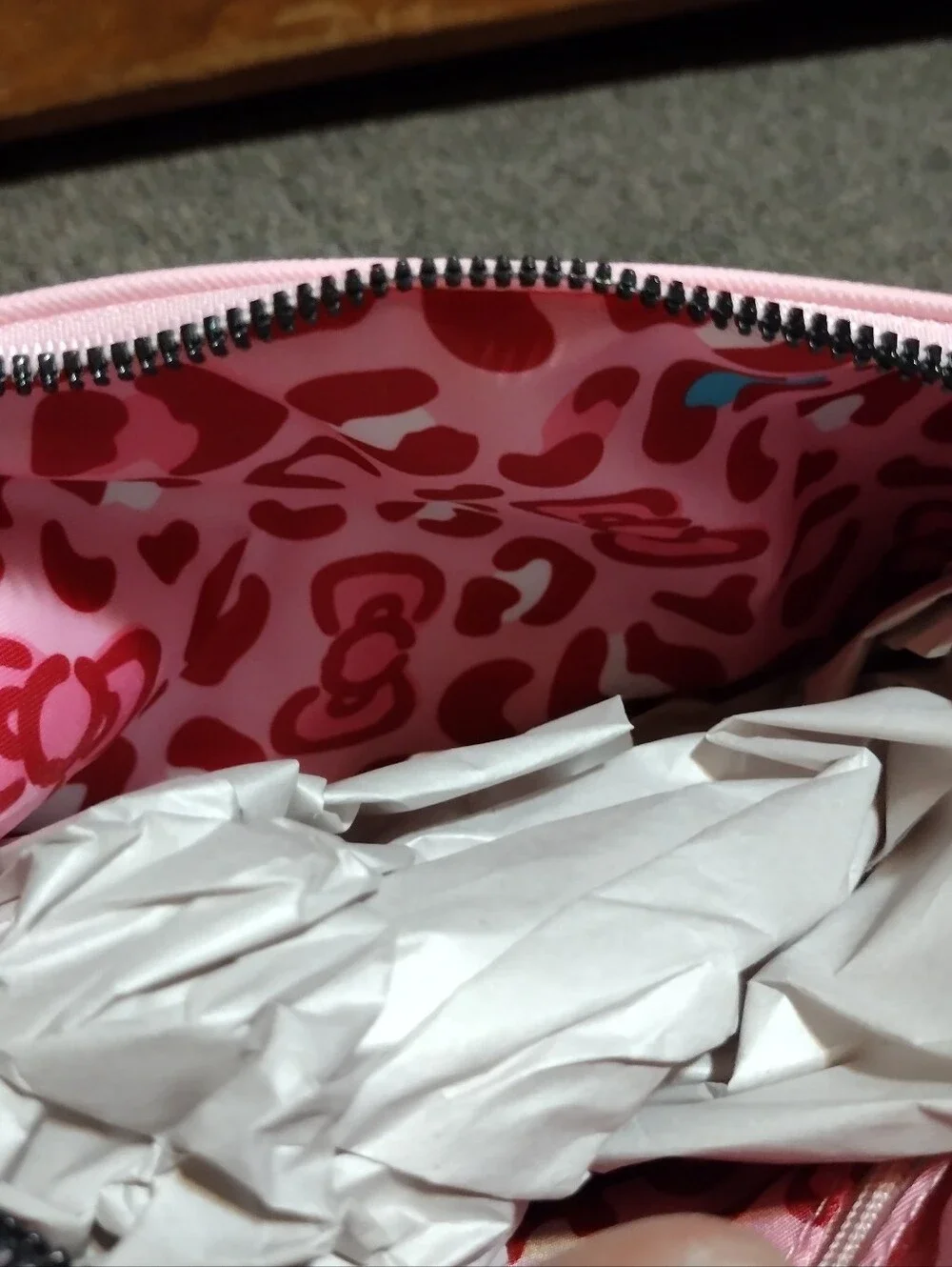 Impressions Hello Kitty Pink Leather Cosmetic Pouch with Bow Graphic